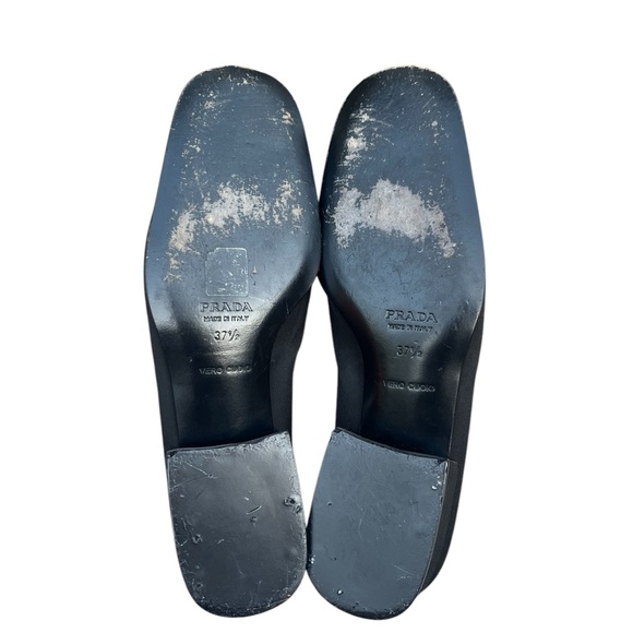 Prada Y2K Vintage Nylon Loafers Acrylic Link Design Block Heel 37.5 EU 7.5 US - Picture 5 of 13